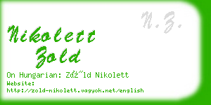 nikolett zold business card